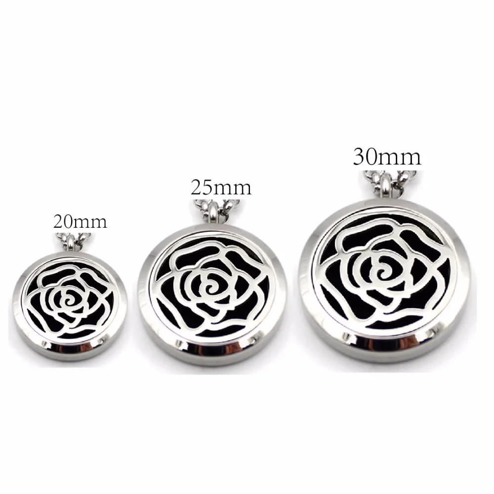 Диффузор с рисунком цветка Locket ароматерапия из нержавеющей стали Necklace Hollow Magnetic