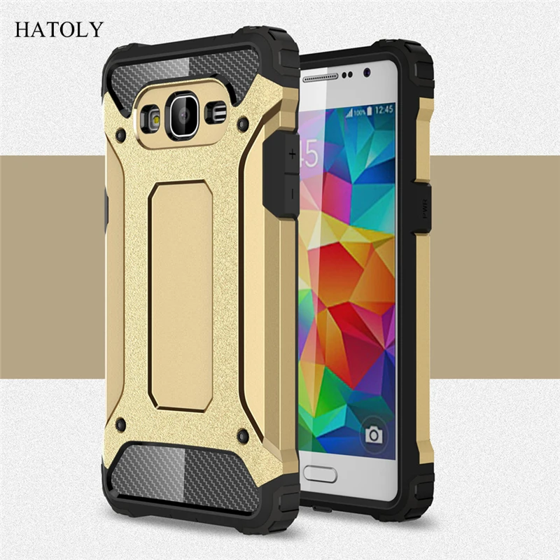 Чехол HATOLY для samsung Galaxy Grand Prime G530 плотный бронированный тонкий жесткий резиновый