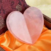 big size natural rose quartz heart shape guasha massager scraper for leg hand neck face head health care relaxion massage guasha