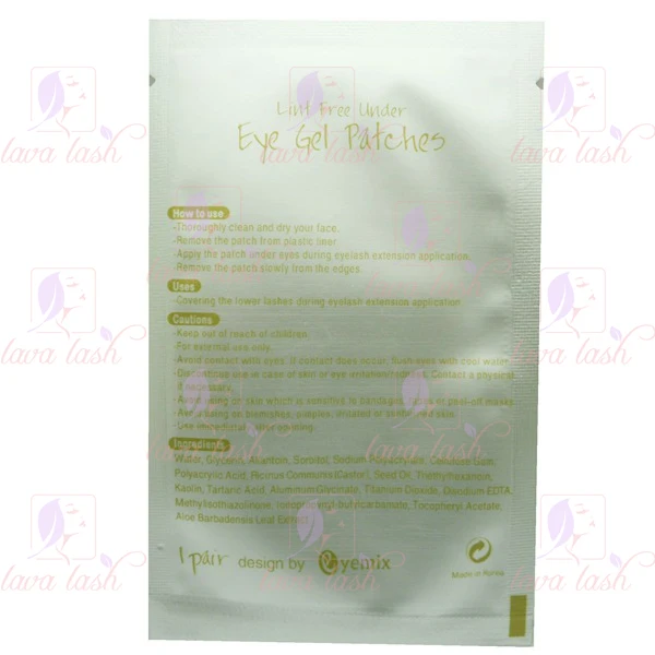 50 пар/лот, новые подушечки для глаз eyemix, гладкая поверхность, без ворса, гелевые накладки для глаз, патчи для наращивания ресниц, Корея