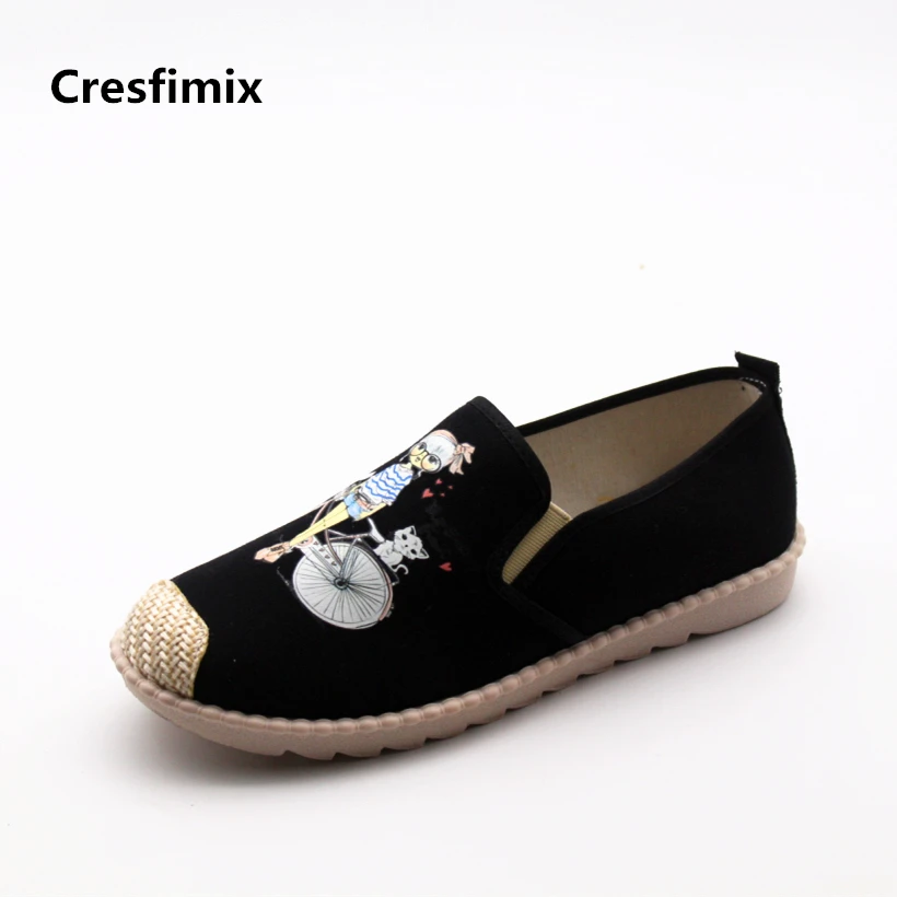 Парусиновая обувь Cresfimix sapatos femininas женские милые Белые слипоны летние лоферы с