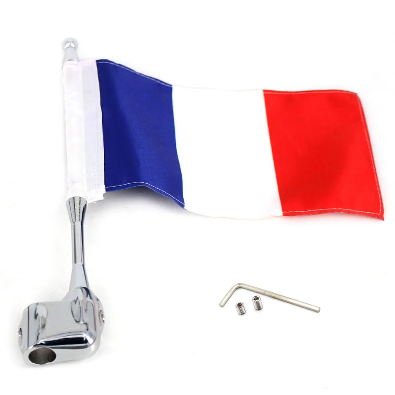 France Мотоцикл, флаг шест Боковое крепление Чемодан стойки телевизионные антенны вертикальная для Honda Goldwing GL1800 2001-2011 02 03 04 05 06 07 08 09 10 - Цвет: France