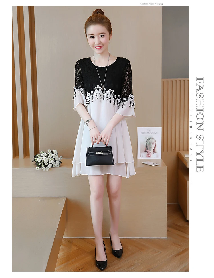 Женское кружевное лоскутное платье большого размера плюс XXL XXXL 3XL XXXXL 4XL 5XL тонкое