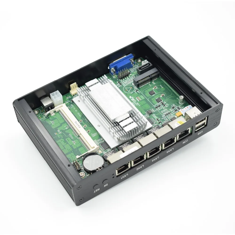 Мини ПК без вентилятора PFsense Intel Celeron J1900 четырехъядерный Windows Linux компьютерный VGA Wi