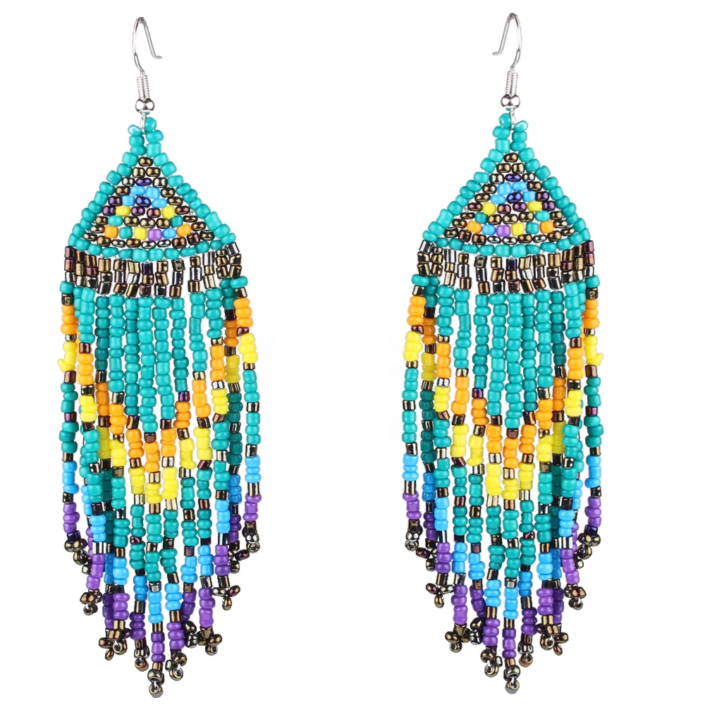 Женские серьги подвески с бахромой в этническом стиле|bohemian drop earrings|bohemian earringsearrings