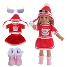 Одежда для кукол, зимний костюм, рождественский подарок, комплект из 3 предметов, свитер для 18 дюймов, американская кукла и 43 см, одежда для маленьких кукол