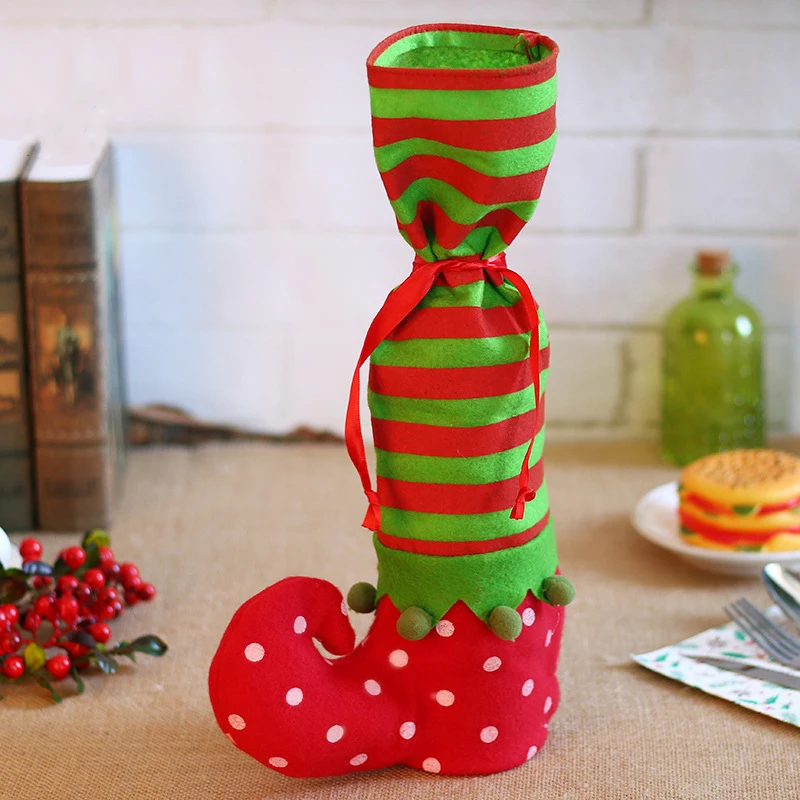 

Рождественские украшения точки полосатые носки Фея мешок для конфет Рождество дома подарок на Рождество мешок стол ног носки