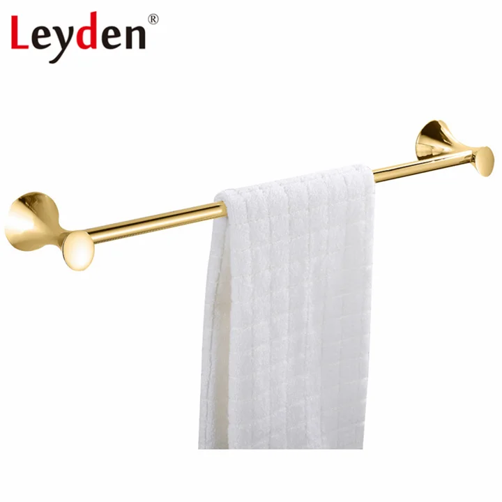 Single Towel Bar Leyden SUS 304 держатель для бумаги из нержавеющей стали с золотым покрытием крючок для полотенец держатель для туалетной щетки кольцо для полотенец аксессуары для ванной комнаты - Цвет: Single Towel Bar