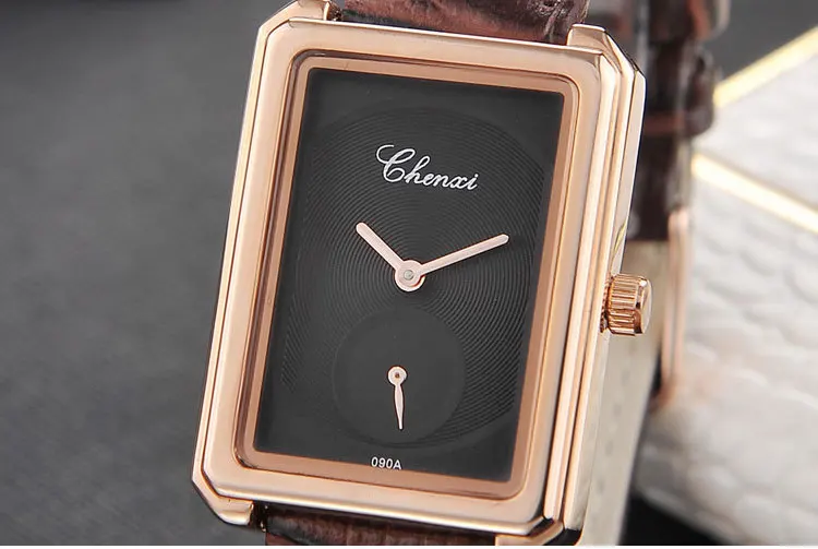 Женские кварцевые часы с кожаным ремешком секундомером|wristwatch women|wristwatch quartz