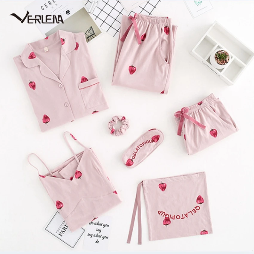 Verlena 2018 набор из 7 предметов с сумкой для хранения ночное белье пижамный комплект