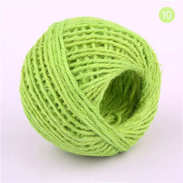 color 10 1,5 мм 50 метров натуральный джутовый шпагат шнур DIY декоративный ручной работы аксессуар пеньковая веревка для крафтинга упаковочная коробка линия - Цвет: color 10