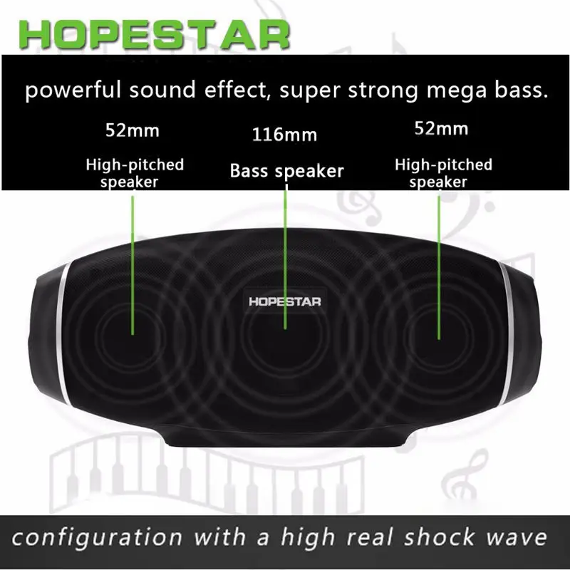 HOPESTAR H20 регби Bluetooth колонки Беспроводной портативный мини Водонепроницаемый мега бас стерео открытый сабвуфер TF USB