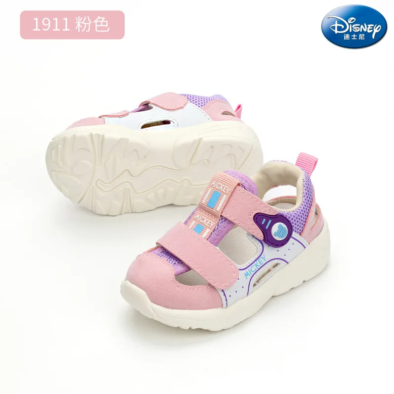 Детские сандалии disney г. новая пляжная обувь Baotou для маленьких мальчиков и девочек мягкая противоскользящая Уличная обувь - Цвет: Розовый
