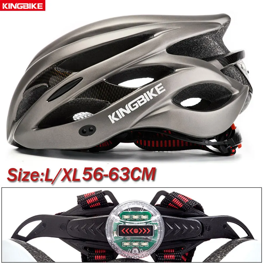 629-Titanium-XL0 KINGBIKE, велосипедный шлем, ультра-светильник, горная дорога, MTB, качество, пара, велосипедный шлем, с светильник, дышащий, спортивный, велосипедный шлем, M-XL - Цвет: 629-Titanium-XL0