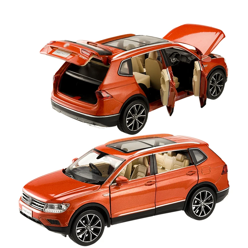 1/32 Фольксваген Tiguan L SUV, сплав, звук и светильник, модель автомобиля, 6 дверей, может открываться, Игрушечная модель автомобиля для детей, подарки на день рождения
