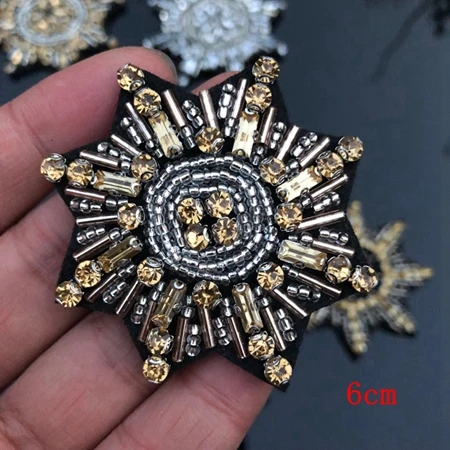 small golden 1 3D Ручной ногтей шарик одежда патч мешок DIY вспомогательные материалы heavy industries крест снежинка патч рук украшения аппликация - Цвет: small golden 1