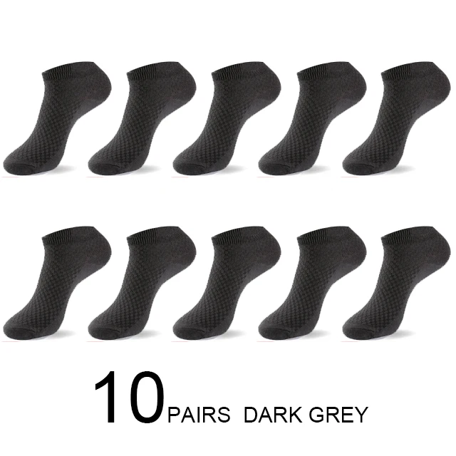 10PAIRS DARK GREY MWZHH,, распродажа, весна-лето, дезодорирующие Мужские бамбуковые носки, 10 пар, Harajuku, брендовые счастливые мужские носки, Calcetines Hombre - Цвет: 10PAIRS DARK GREY