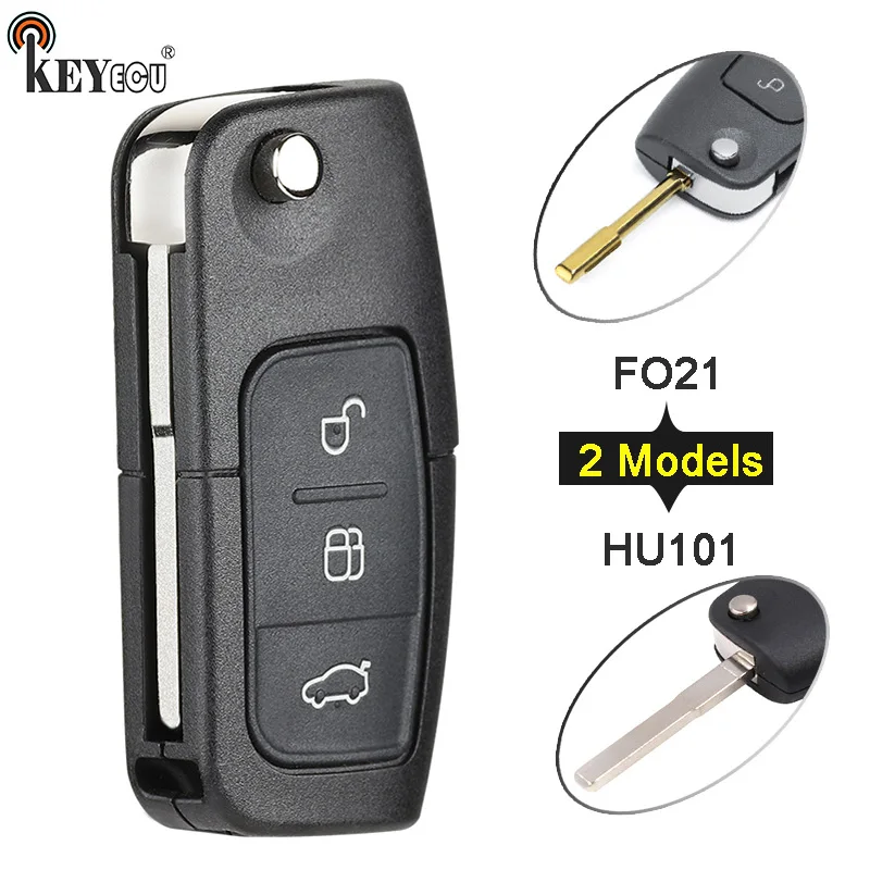 KEYECU для Ford Mondeo Focus Fiesta C Max курьерская ка сменный откидной пульт дистанционного
