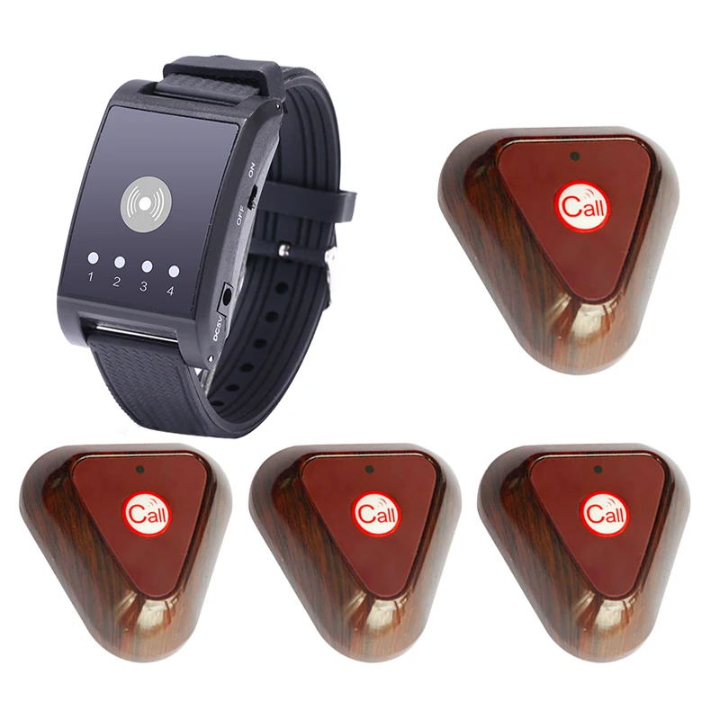 Система вызова медсестры 4 канала беспроводная Больничная система пейджер 433 МГц