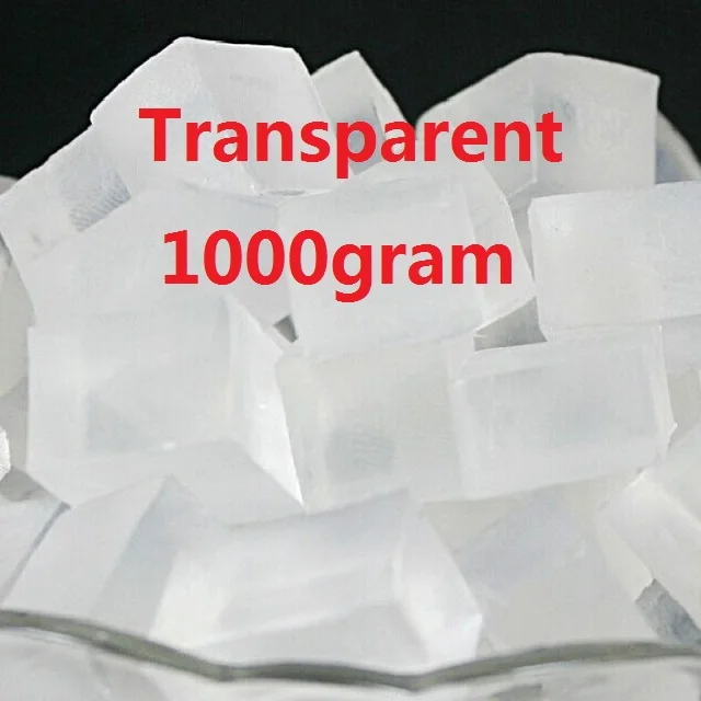 Transparent 1000 грамм/упаковка прозрачная и белая мыльная основа Сделай Сам мыло ручной работы сырье s глицериновое мыло изготовление - Цвет: Transparent