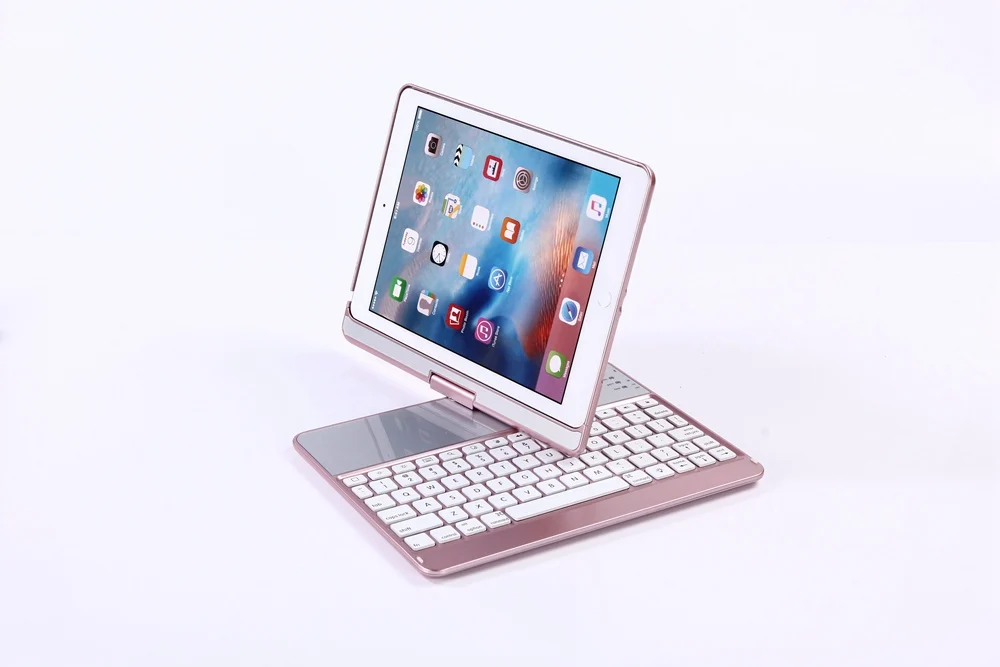 Для iPad Pro 9,7 360 градусов вращение беспроводной Bluetooth клавиатура чехол с 7 цветов светодиодный подсветка