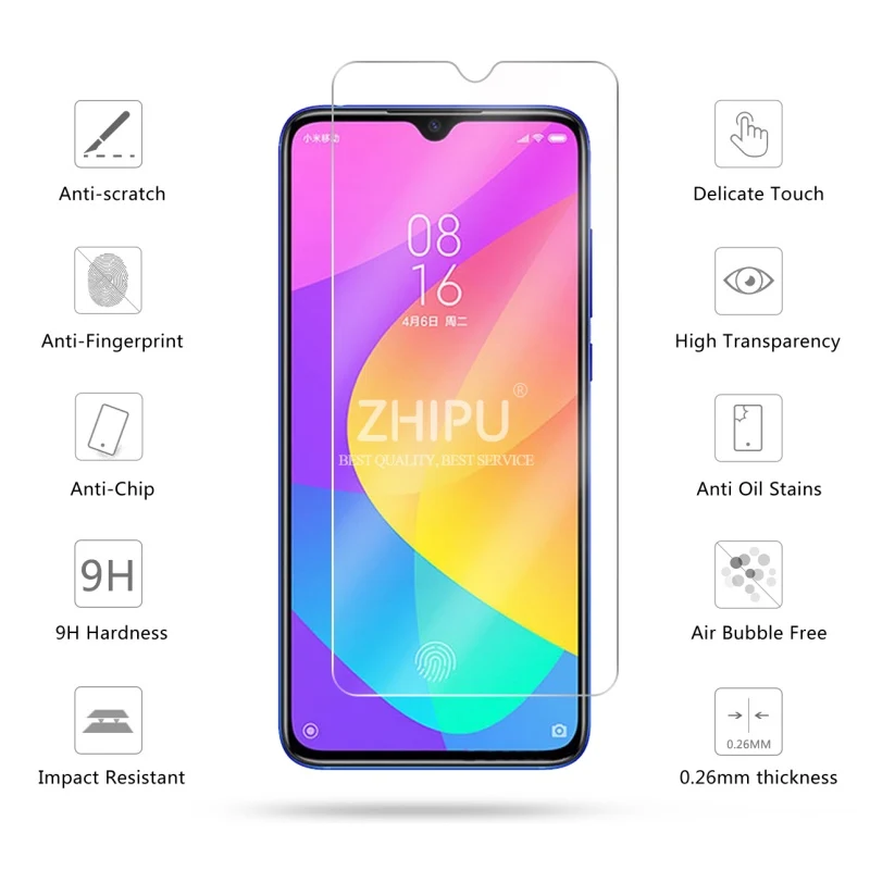 2 шт закаленное стекло для Xiaomi Mi CC9 протектор экрана 2.5D 9H Премиум Закаленное