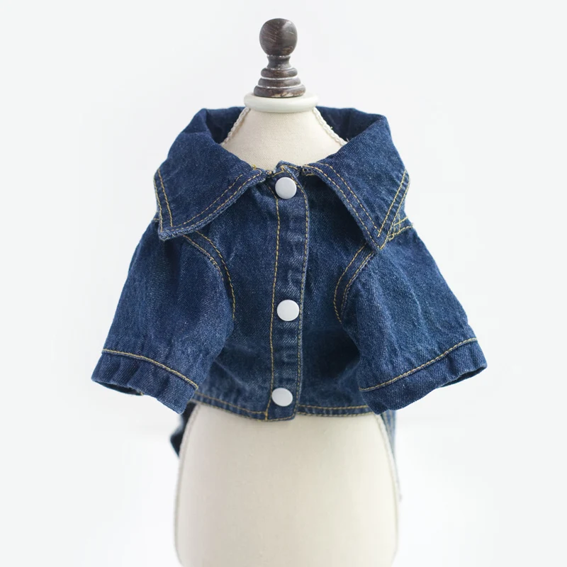 Одежда для кошек и собак Джинсовая куртка Модный жилет щенков Ковбойская одежда