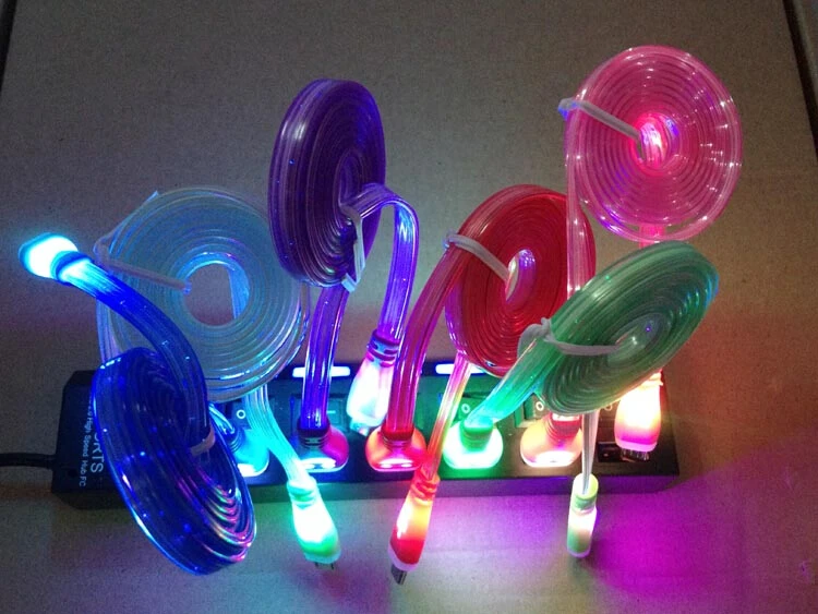 Новые Видимый Мигающий СВЕТОДИОД Яркий USB Зарядка Зарядное Устройство Кабель для