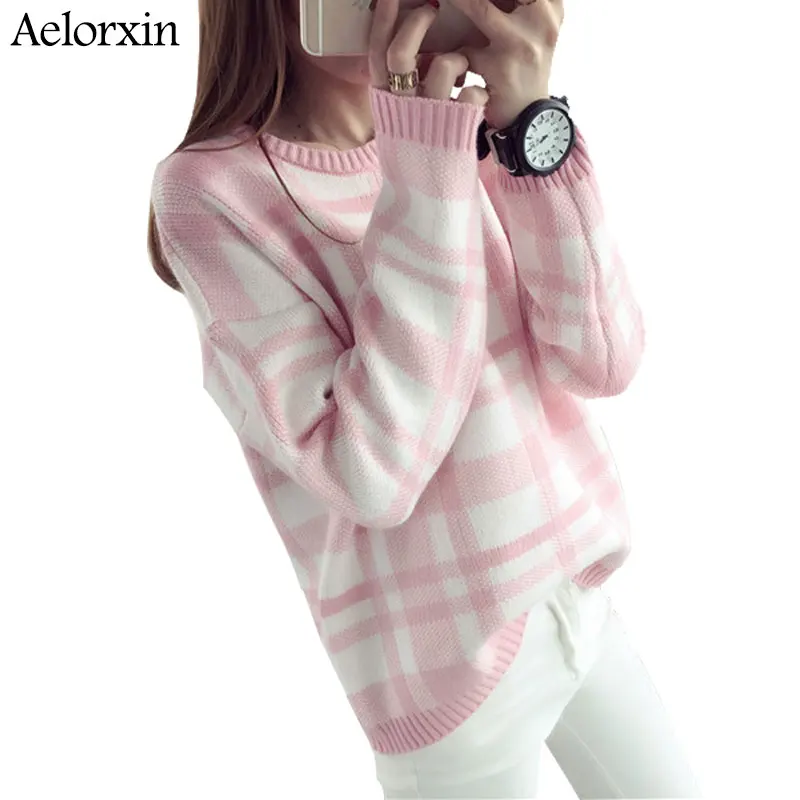 Осень-зима 2019 теплые женские пуловеры свитера женская рубашка в полоску с