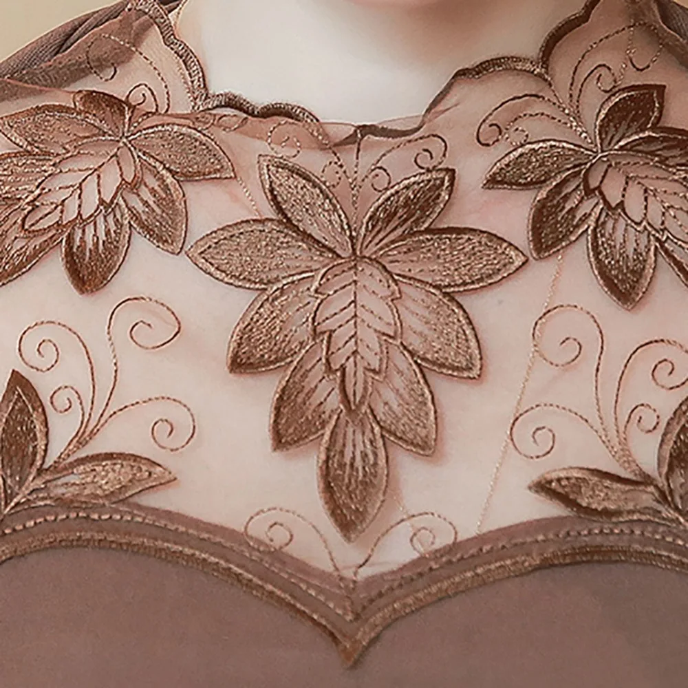 

Fashion O Neck Lace Blouse Embroidery Women Tops 2019 Women Blouse Long Sleeve Shirt blusas