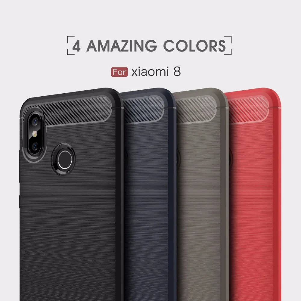 1 шт. телефон чехлы для Xiaomi8 углеродного волокна Мягкие TPU чехол Mi8 SE исследовать
