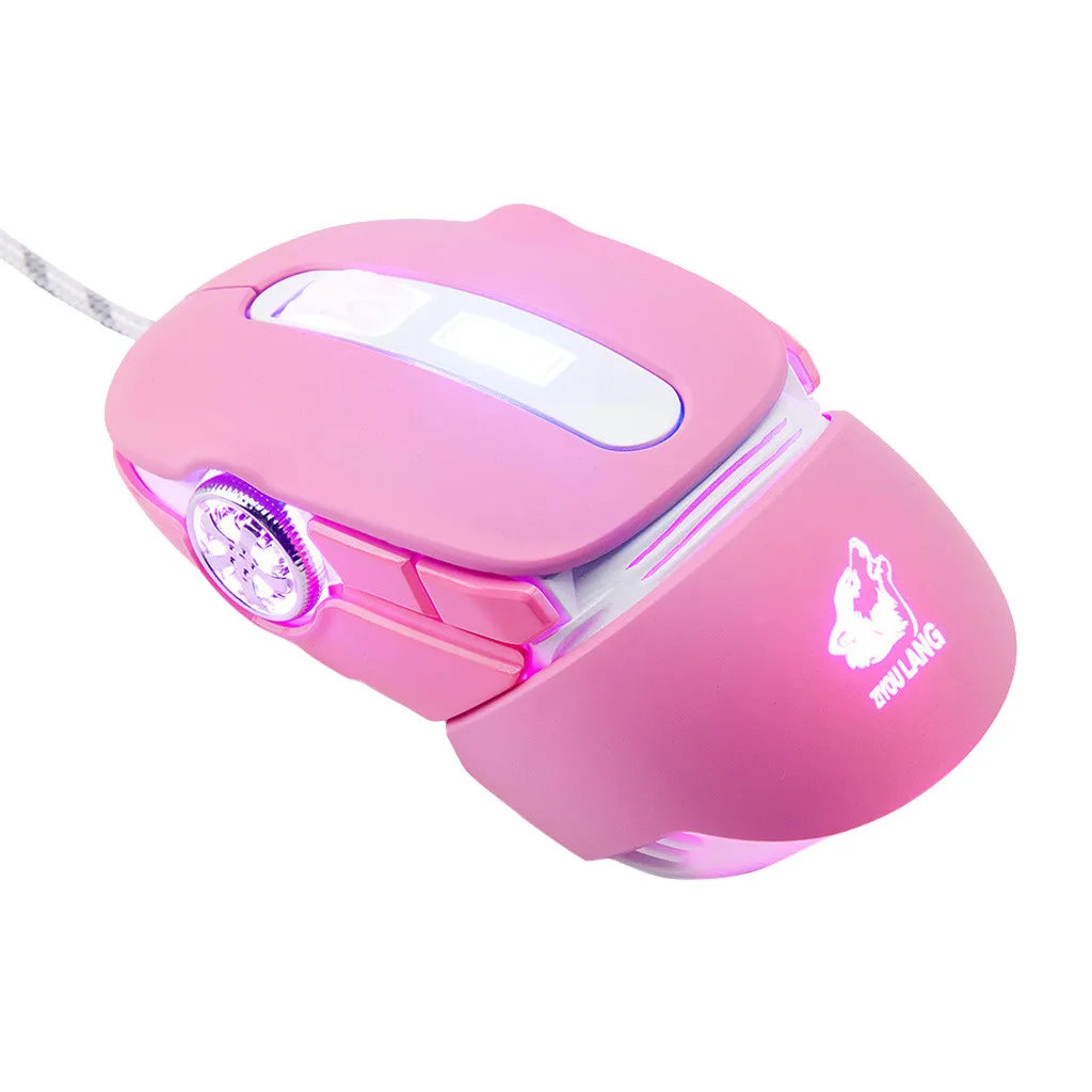 Игровая мышь розовая Механическая RGB подсветка эргономичная мышь игровой компьютер макро Программирование игровая оптика# LR4