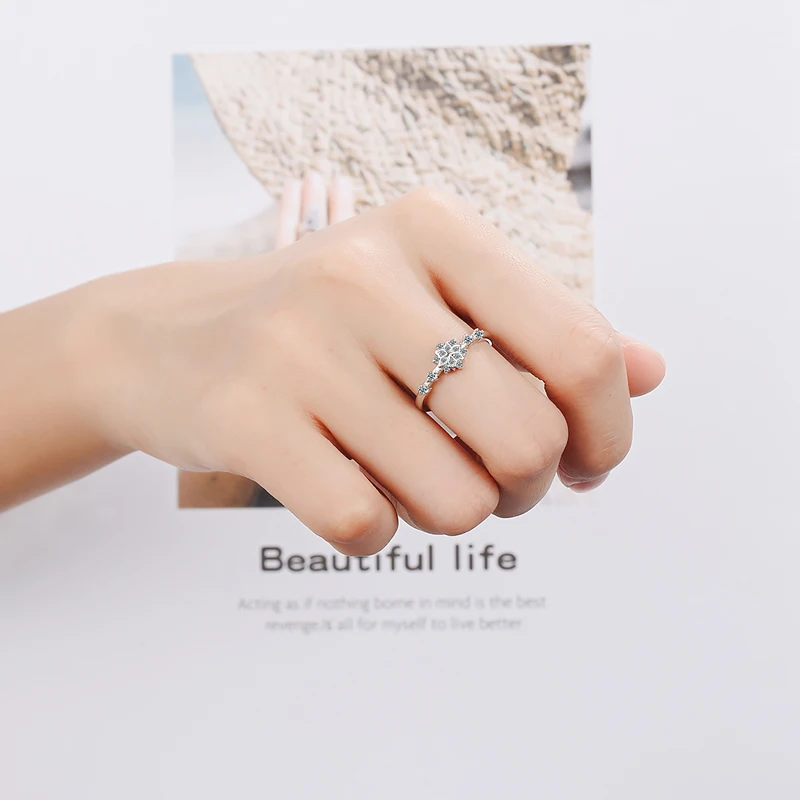 Женское Винтажное кольцо в виде снежинки KOFSAC из стерлингового серебра 925 пробы с