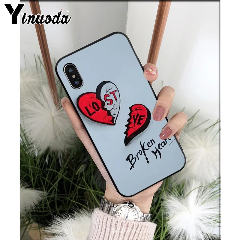A12 Yinuoda разбитое сердце силиконовый мягкий ТПУ чехол для телефона для iPhone 5 5Sx 6 7 7plus 8 8Plus X XS MAX XR - Цвет: A12