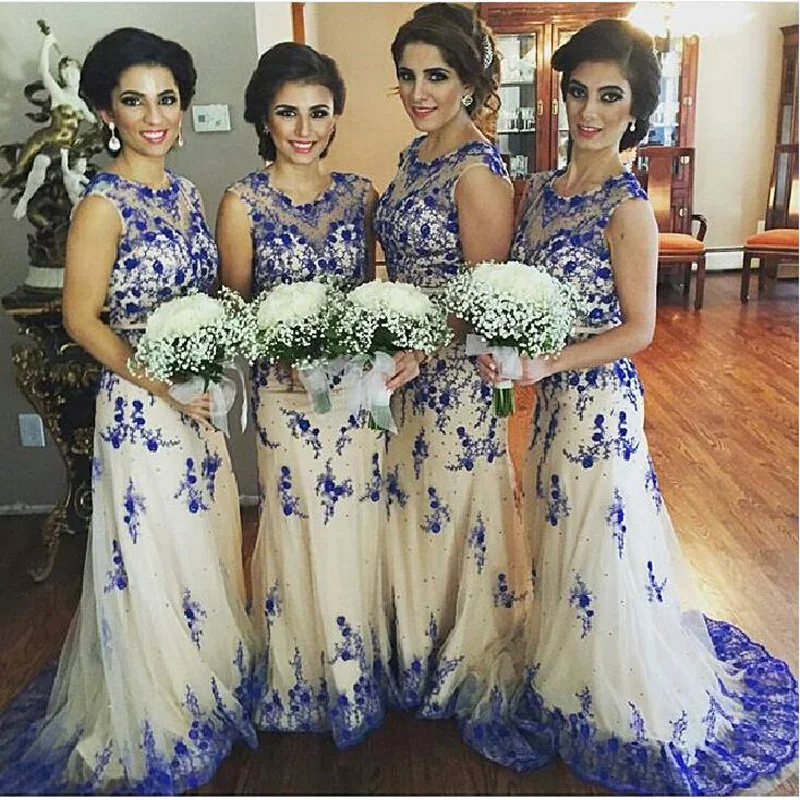 Румяна Акция 2016 Дешевые Русалка Танк Аппликации Кружева Honor длинное свадебное