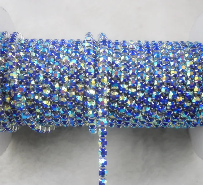 Модная аппликация сапфировый синий AB стеклянный кристалл горный хрусталь