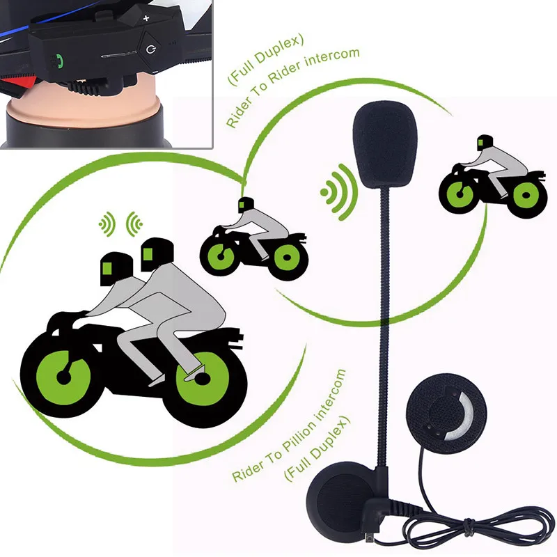 2 шт./лот FreedConn 1000 м BT Interphone мотоциклетный шлем Bluetooth гарнитура для домофона с fm