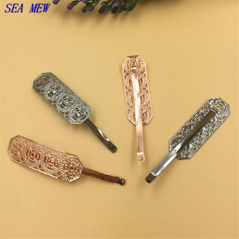 SEA MEW 10 шт. 15*47 мм пустотелые цветы заколки Основа 6 видов цветов покрытие шпилька