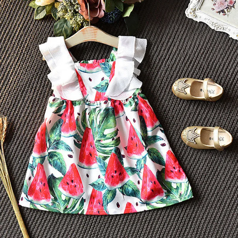 Пляжное платье с принтом для маленьких девочек красивое школьное элегантное