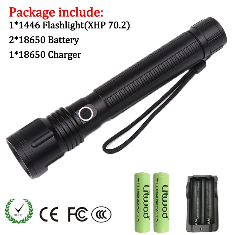 Option 3 Litwod Z90 1446 светодиодный вспышка светильник CREE XHP70.2 высокий мощный 50000LM тактический Водонепроницаемый композиций фонарь светильник 18650& 26650 Фонари - Испускаемый цвет: Option 3