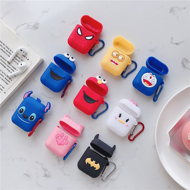 Милый мультяшный Bluetooth беспроводной Чехол для наушников для Apple AirPods Air pods 3D силиконовые наушники для зарядки защитный чехол