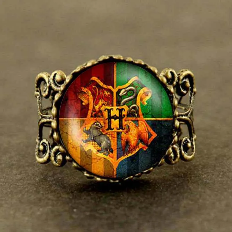 

US movie Fashion School seal 1pcs/lot bronze steel Ring jewelry women 2017 friends gift