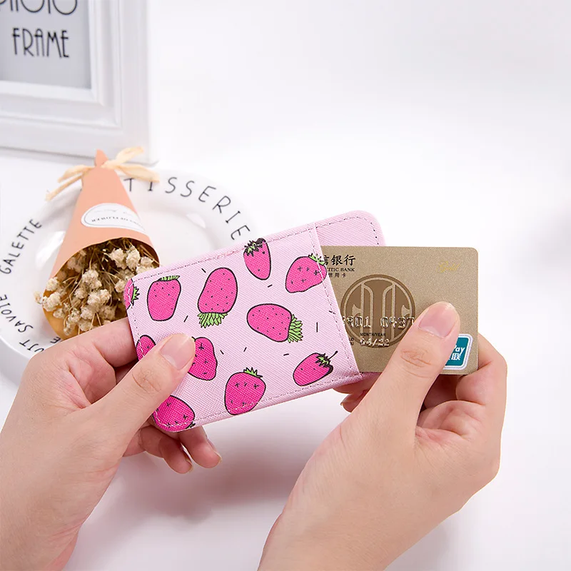 Чехол для карт из ПУ кожи держатель банковских с милыми фруктами | Багаж и сумки