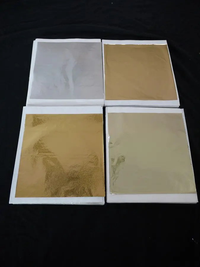 13x14 см, 4 цвета, Тайваньская Imitaton, Золотая и серебряная фольга, листовая 100 шт в одном цвете, Всего 400 листов