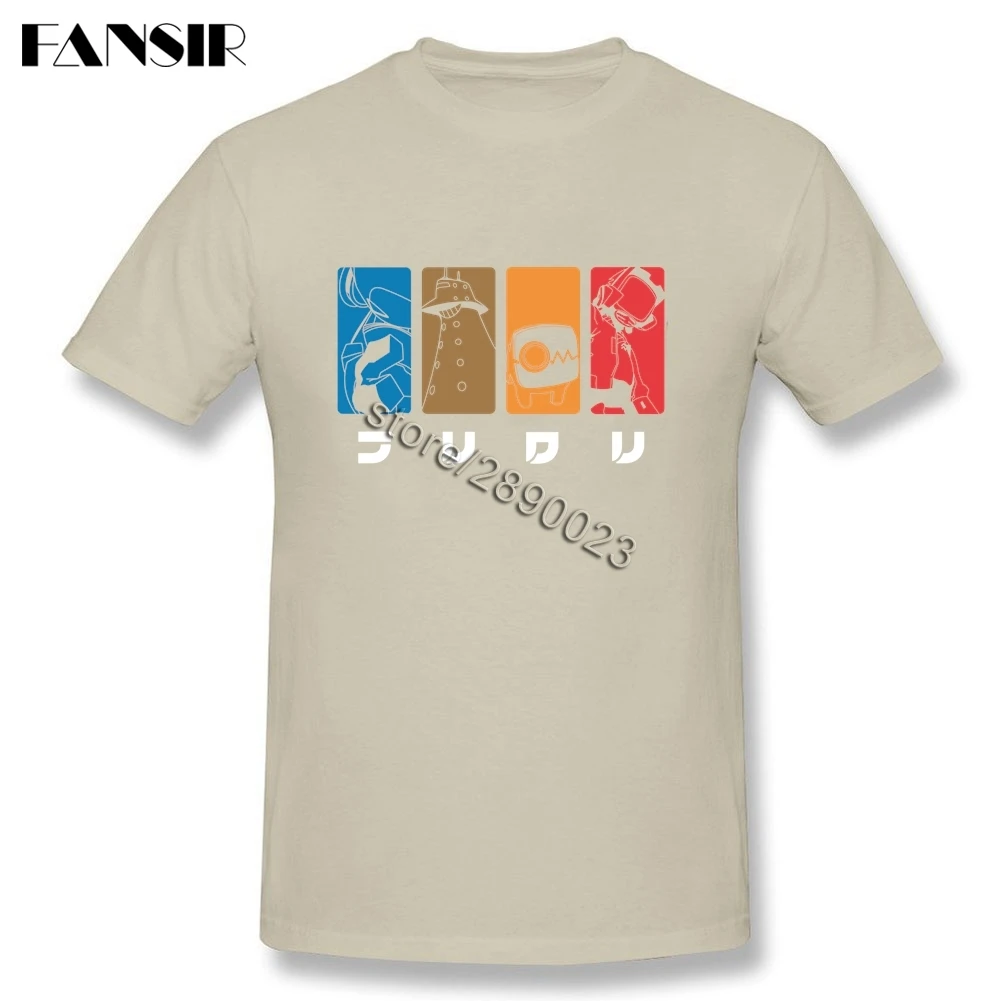FLCL футболка с короткими рукавами для мальчиков, Camisetas, хлопок, мужская домашняя кофта с круглым горлом, футболка для команды - Цвет: Natural