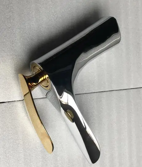 Chrome With Gold Смеситель для раковины, золотой кран для ванной комнаты, кран для горячей и холодной воды, смеситель для раковины, хромированный латунный кран для раковины, кран для воды W3027 - Цвет: Chrome With Gold