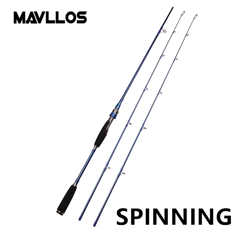 Mavllos M/MH 2 наконечника карбоновая удочка Спиннинг литье 1,8 м 2,1 м вес приманки 3-20 г быстрое действие соленой воды Спиннинг 2 секции - Цвет: Синий