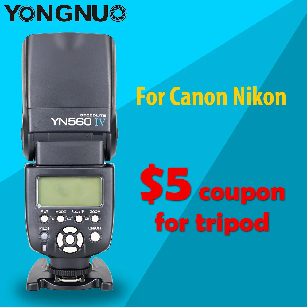Yongnuo YN560 IV YN560IV Универсальная Беспроводная вспышка Speedlite для Canon Nikon DSLR камера с купоном в подарок и$5