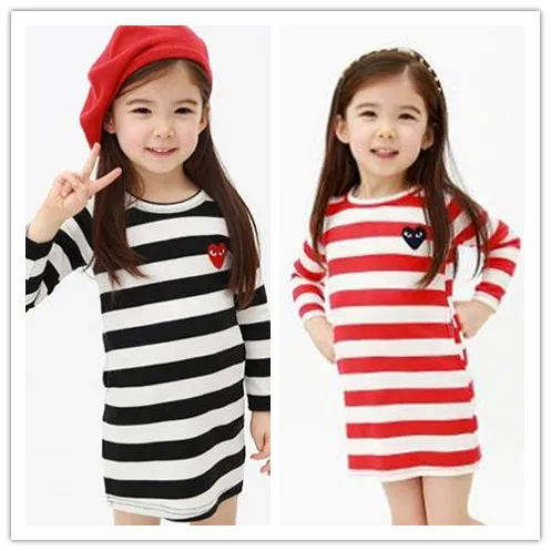 2014 spring autumn children clothing stripe o-neck long-sleeve girl dress princess free shipping | Детская одежда и обувь