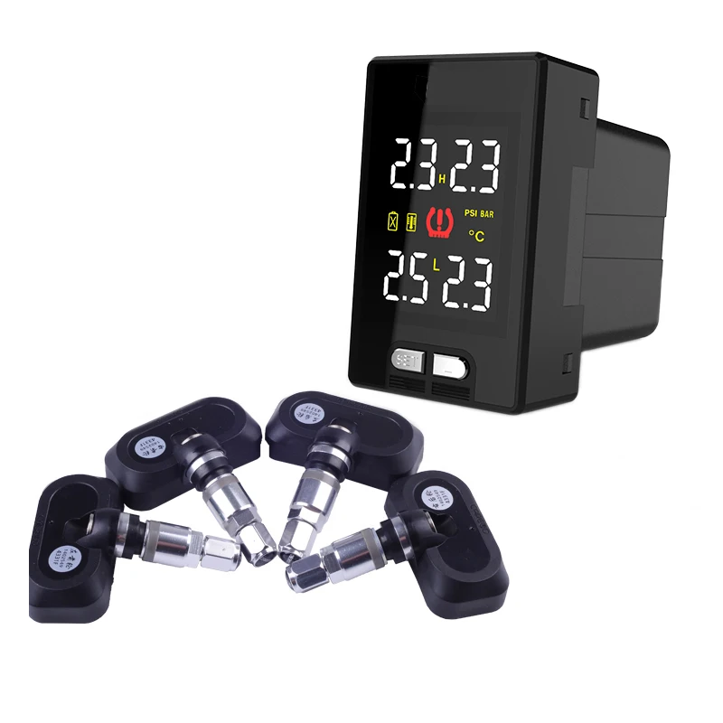 internal sensors Умный автомобиль TPMS система контроля давления в шинах для Toyota Honda Nissan Mazda с 4 датчиками Беспроводная сигнализация s ЖК-дисплей - Тип: internal sensors